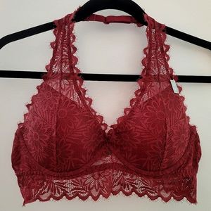 NWT PINK Halter Lightly lined bralette